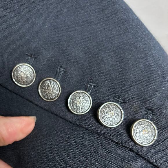 Cabi military jacket size 4 mid-length gray tailored corpcore long blazer goth - Picture 3 of 12